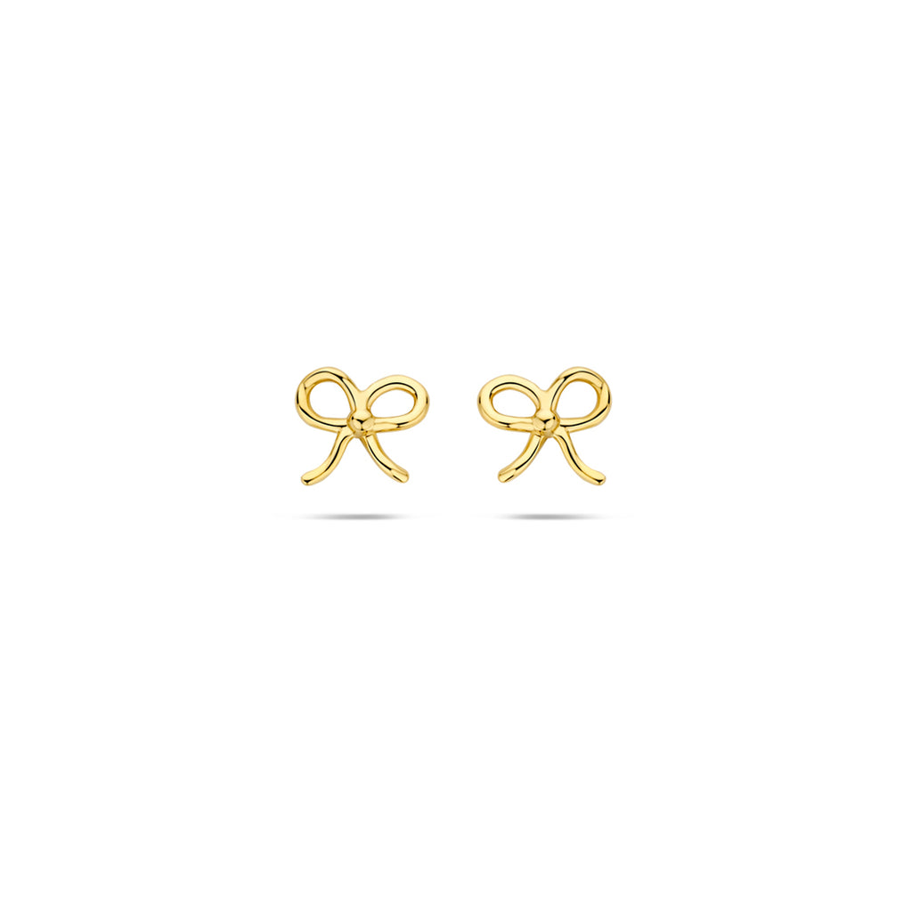 14K Geelgouden Strik Oorknoppen 5,5 mm