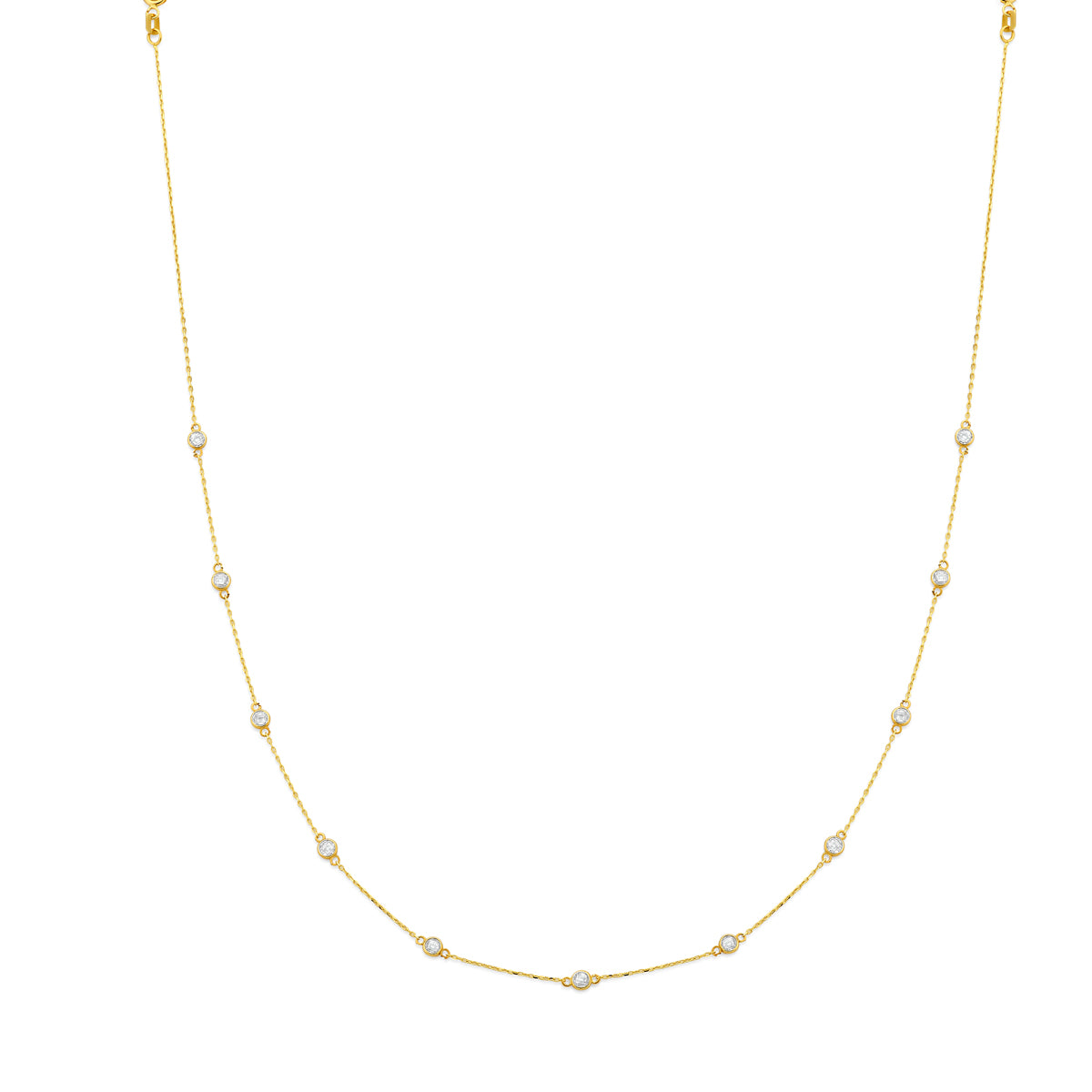 14K Geelgouden Collier met Zirkonia 41-45 cm
