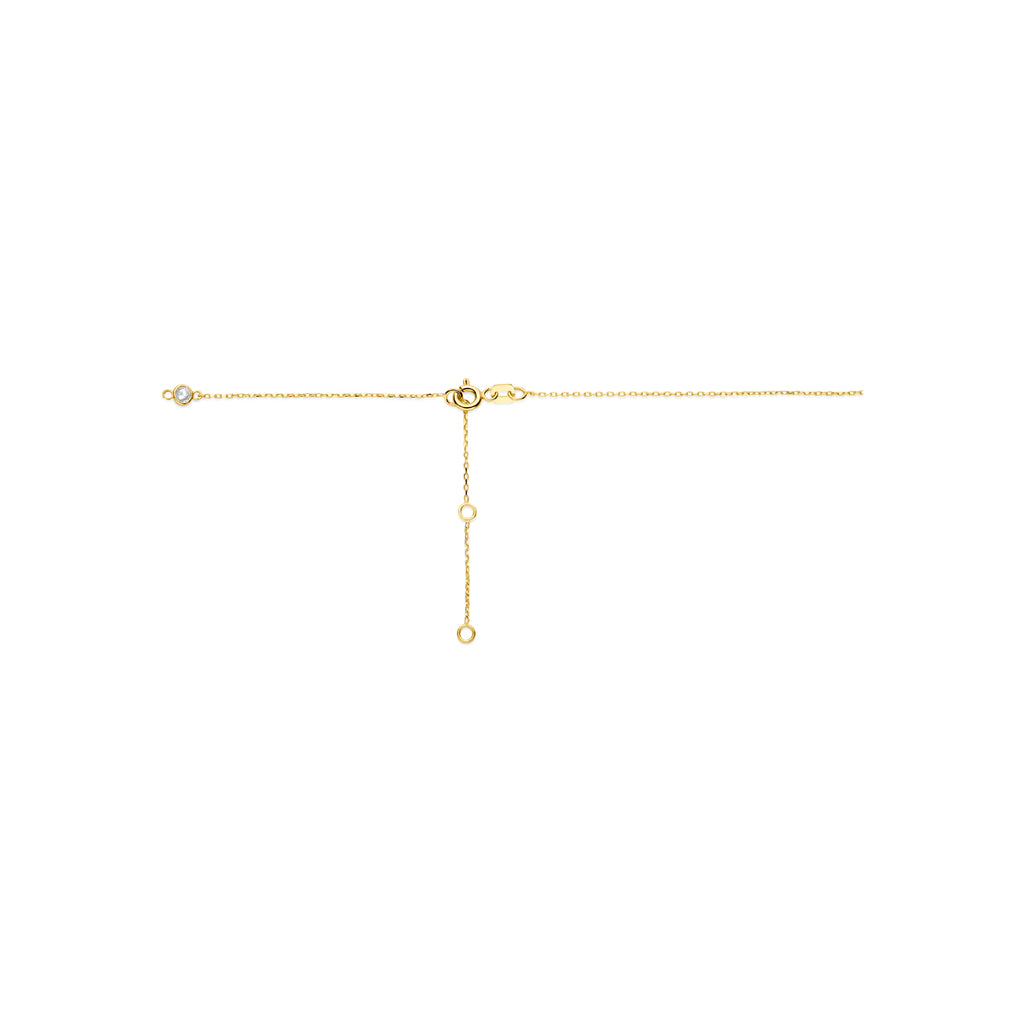 14K Geelgouden Collier met Zirkonia 41-45 cm - aanzicht 3
