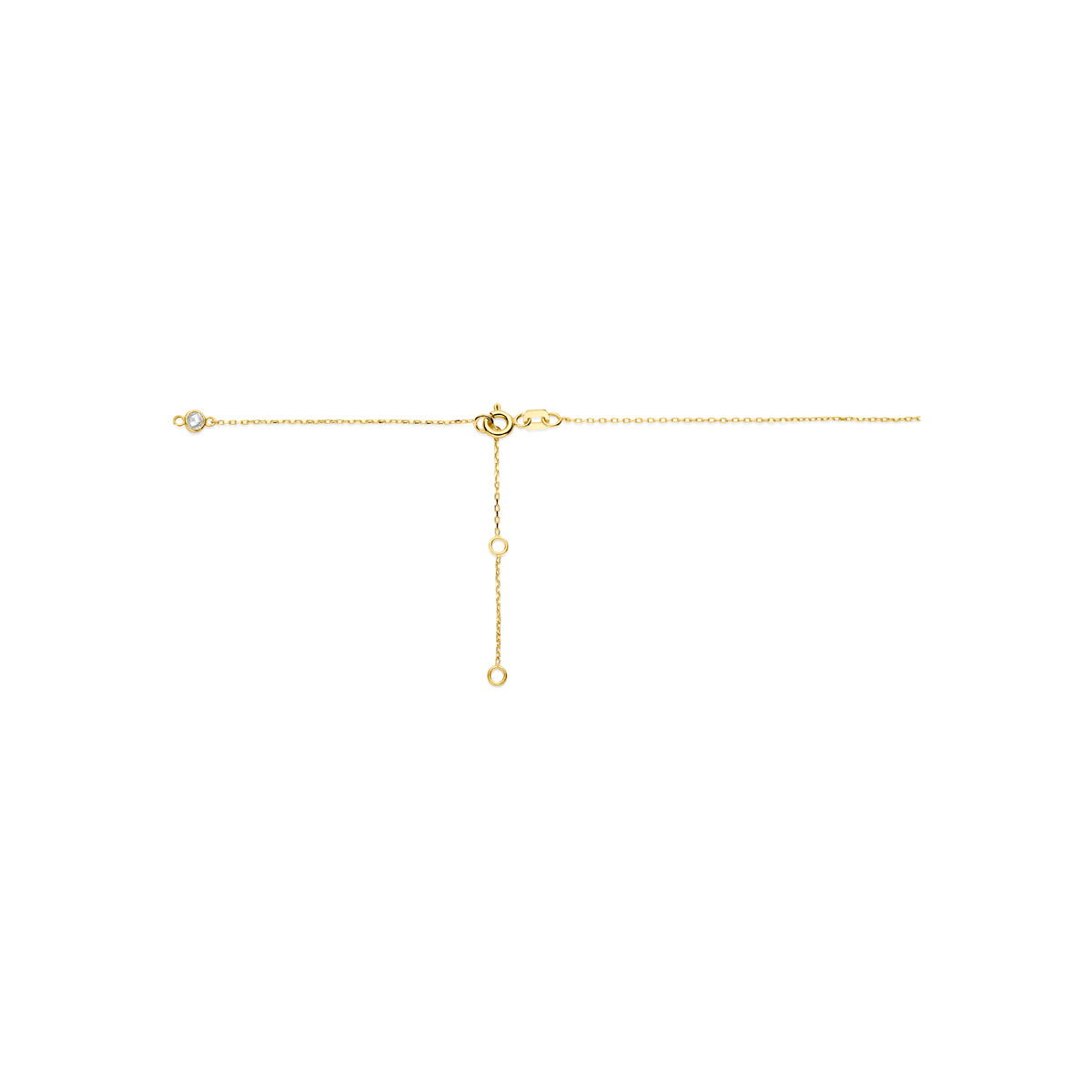 14K Geelgouden Collier met Zirkonia 41-45 cm - aanzicht 3