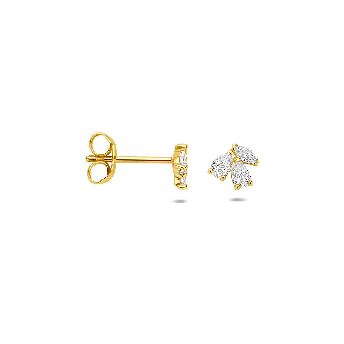 14K geelgouden oorknoppen met zirkonia 5 mm 4037059