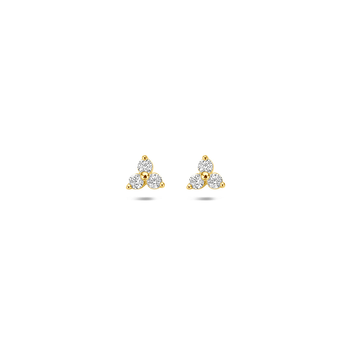 14 Karaat Geelgouden Oorknoppen met Zirkonia 3,5 mm