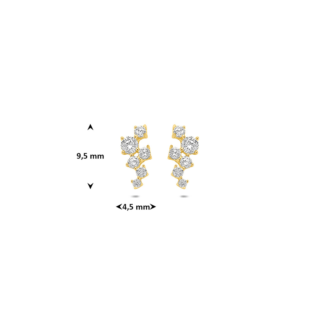 14K geelgouden oorknoppen met zirkonia 9,5 mm 4037063