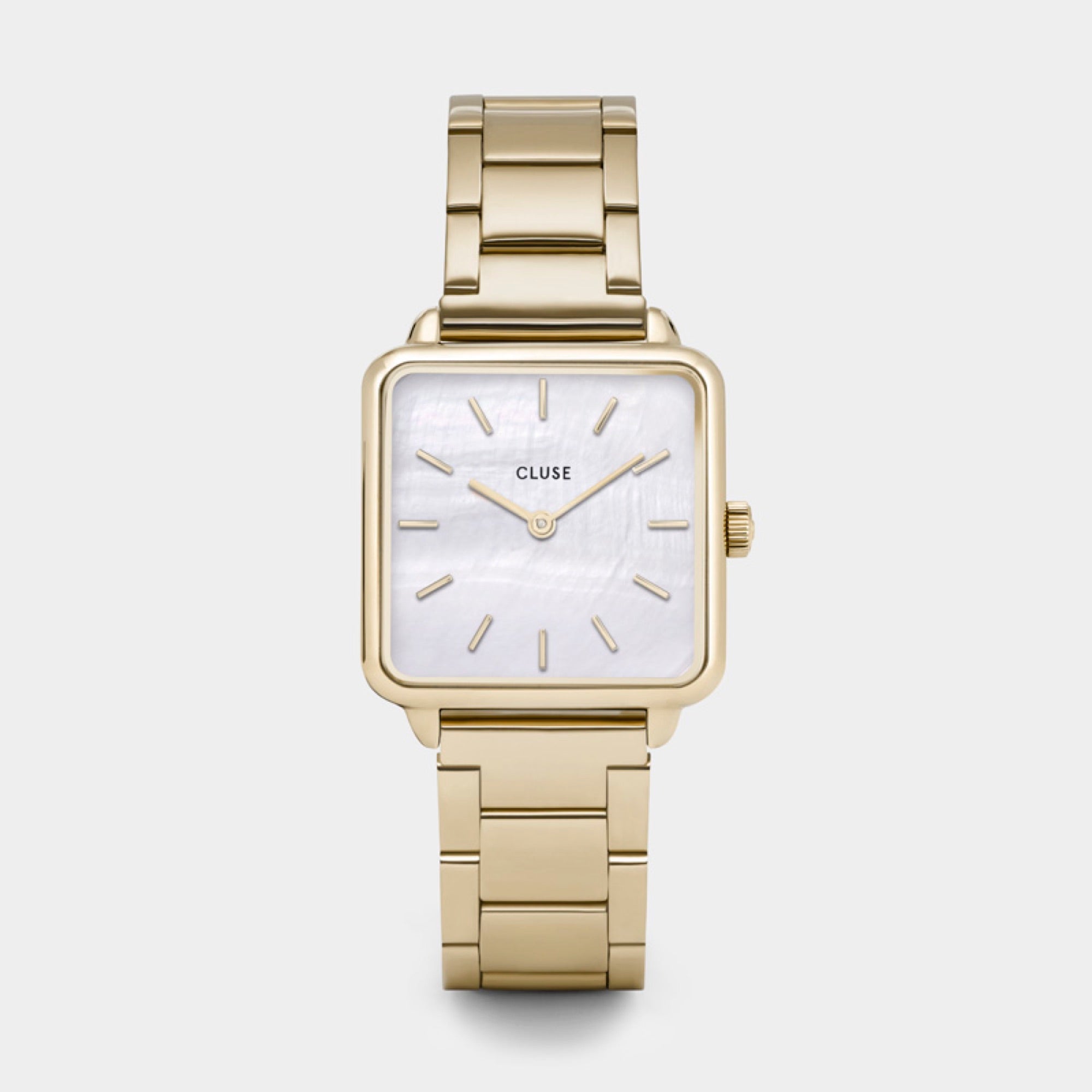 CLUSE La Tétragone Goudkleurig Horloge met Parelmoeren Wijzerplaat CL60026S