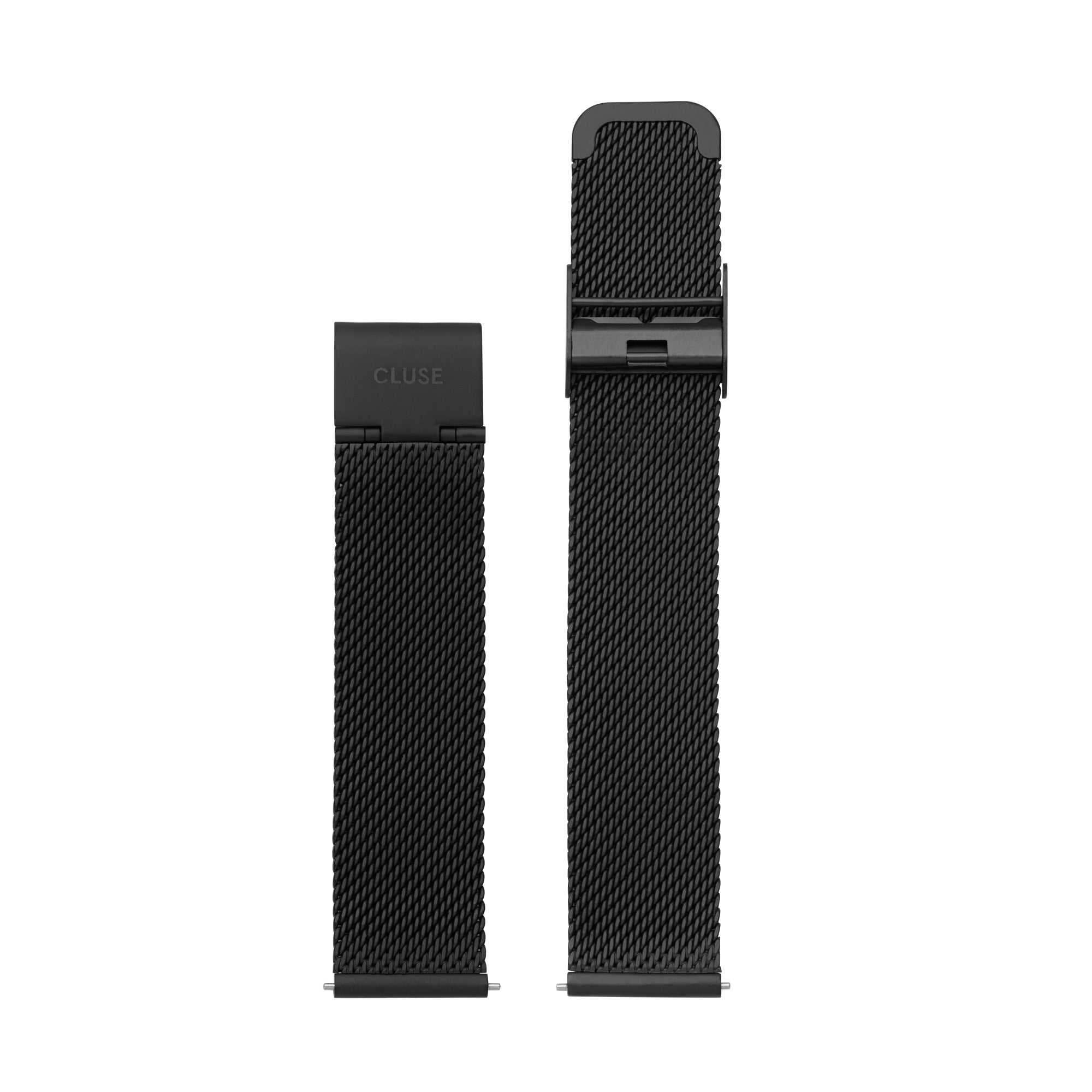 CLUSE Zwarte Mesh Horlogeband 18 mm CS1401101011