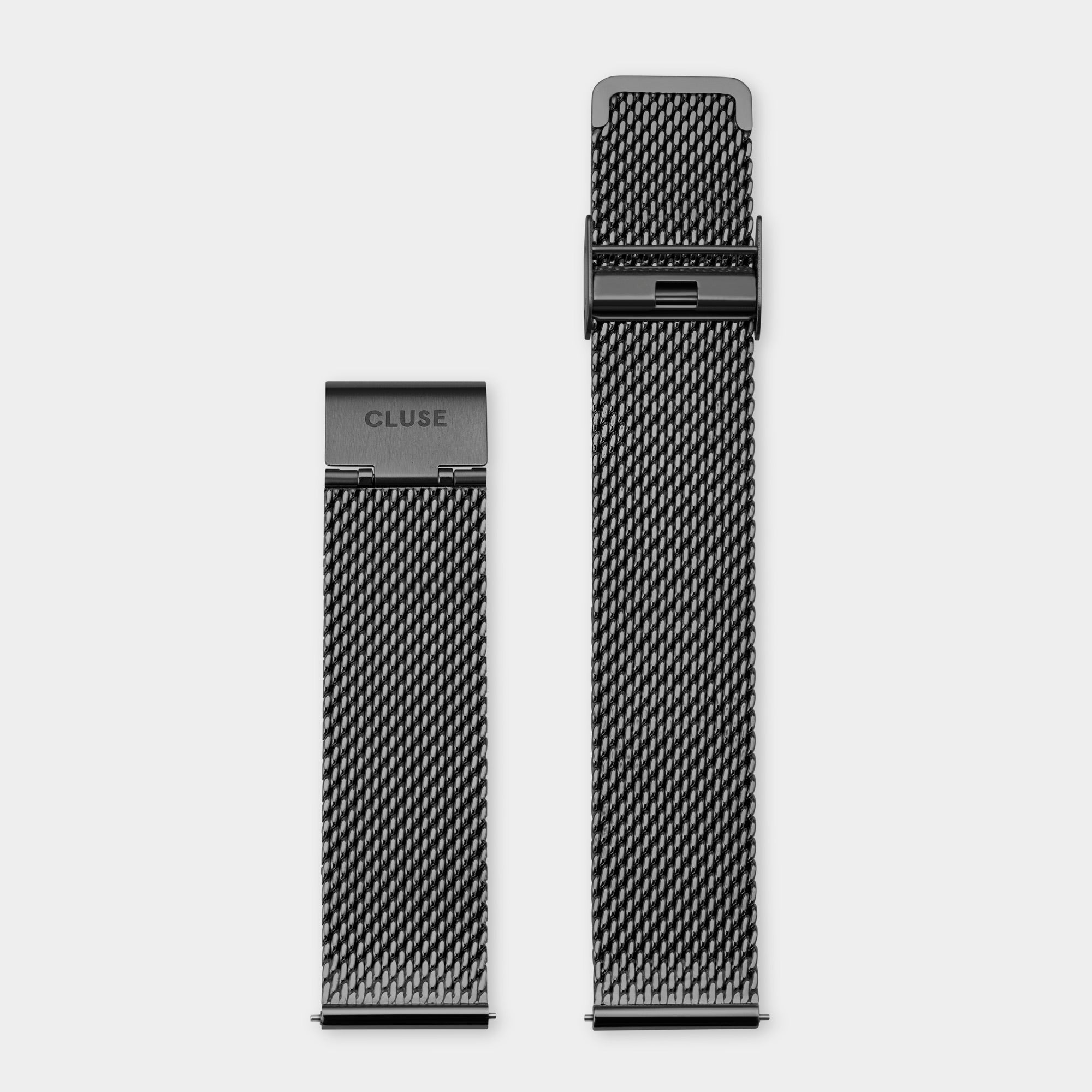 CLUSE Zwarte Mesh Horlogeband 20 mm CS1401101064