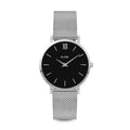 CLUSE Minuit Zilverkleurig Horloge met Zwarte Wijzerplaat CW0101203005