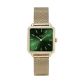 CLUSE La Tétragone Goudkleurig Horloge met Groene Wijzerplaat CW0101207013
