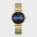 CLUSE Minuit Goudkleurig Horloge met Blauwe Wijzerplaat CW10202