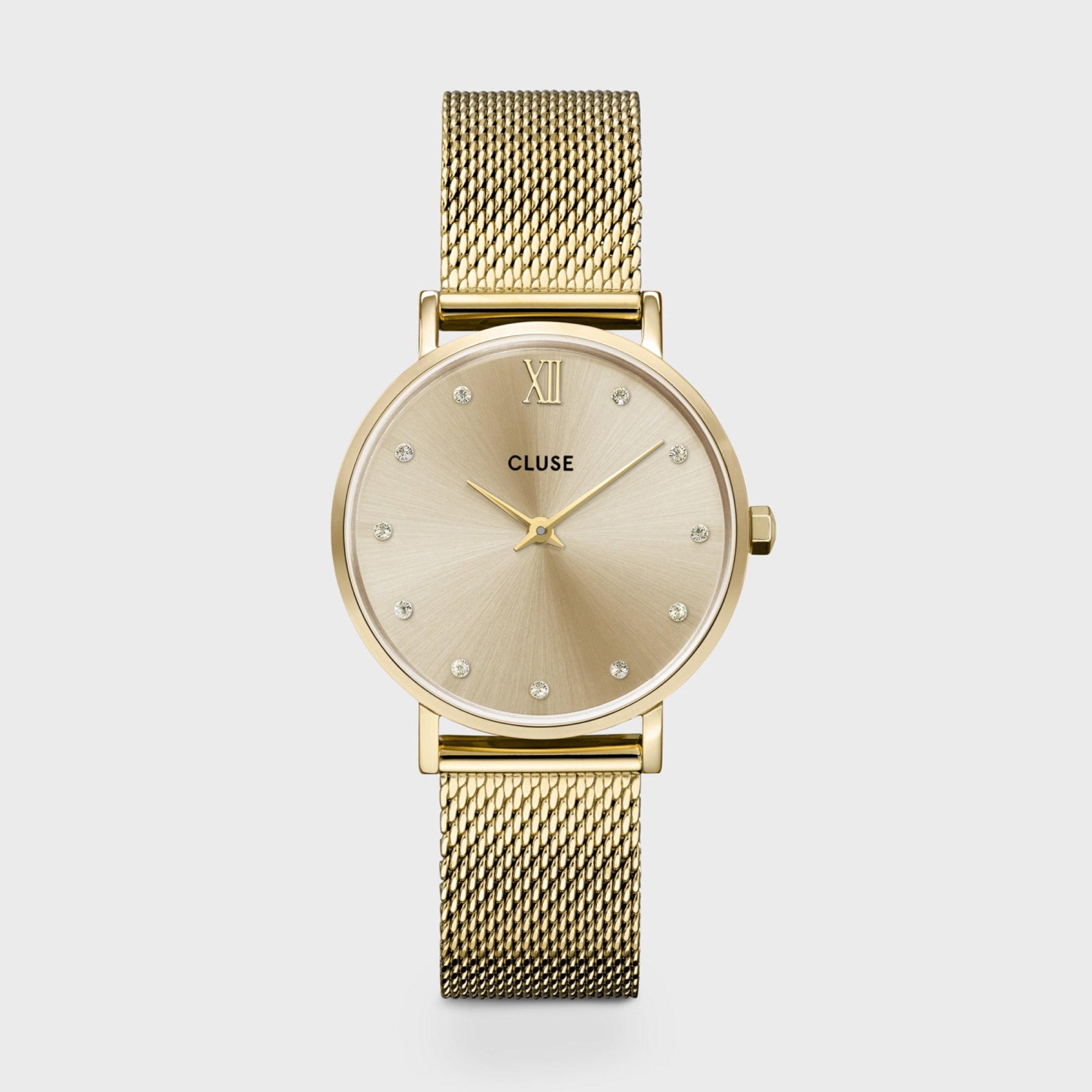 CLUSE Minuit Goudkleurig Horloge met Kristallen CW10204