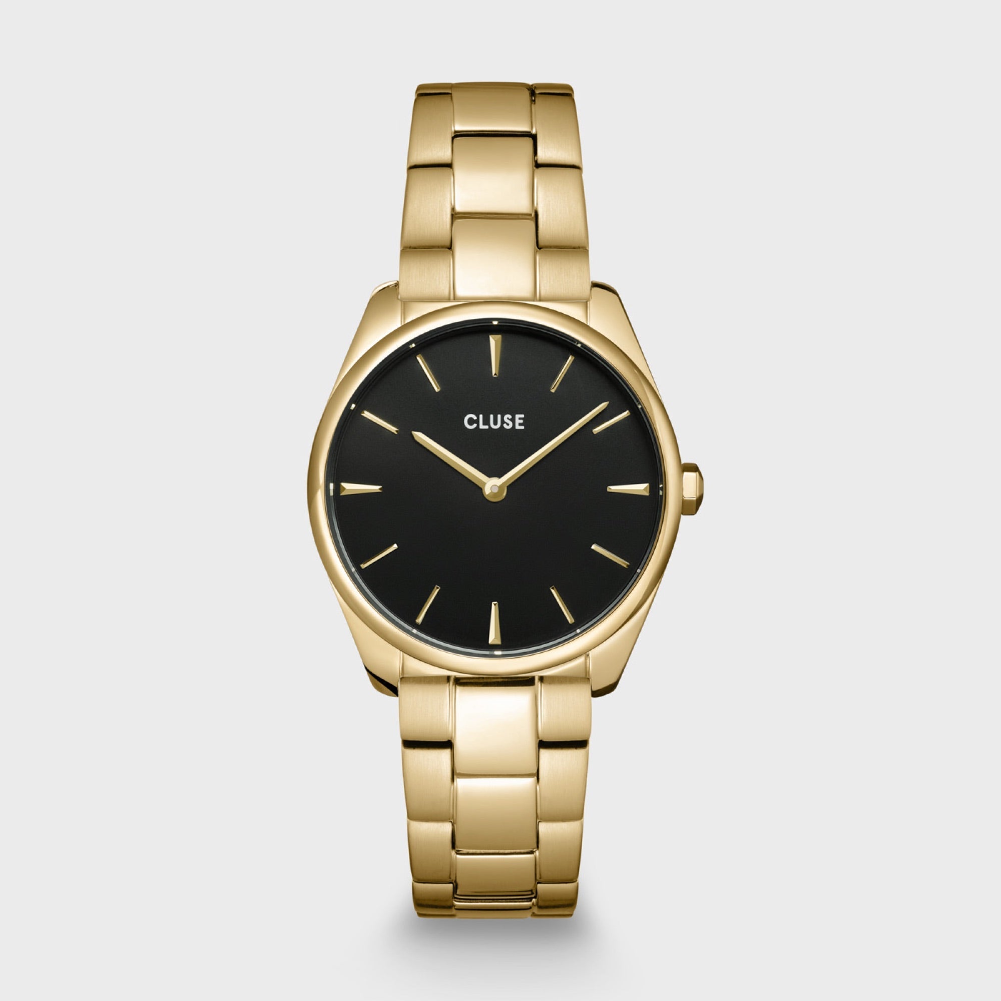 CLUSE Féroce Petite Goudkleurig Horloge met Zwarte Wijzerplaat CW11208