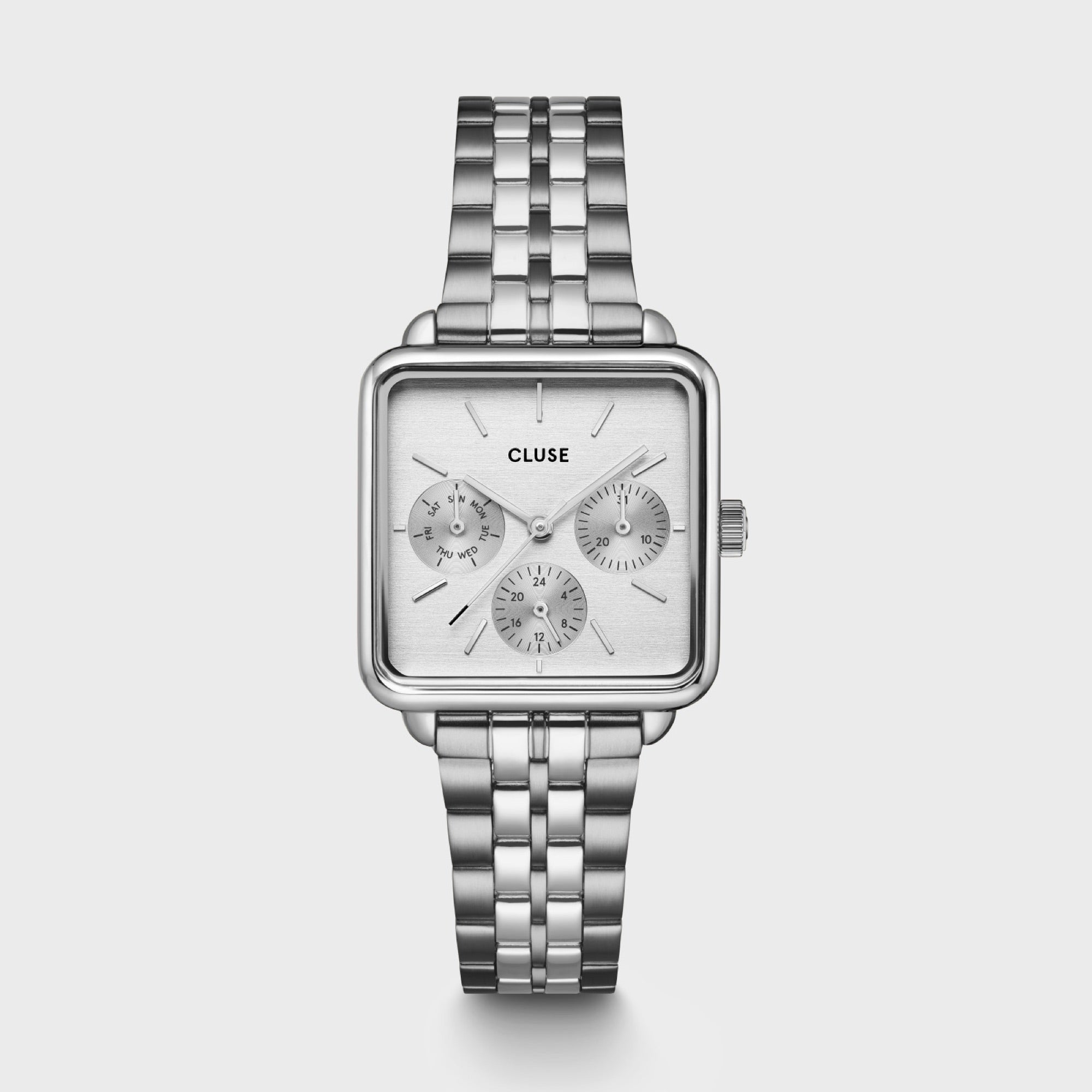 CLUSE La Tétragone Zilverkleurig Multifunctioneel Horloge CW13802