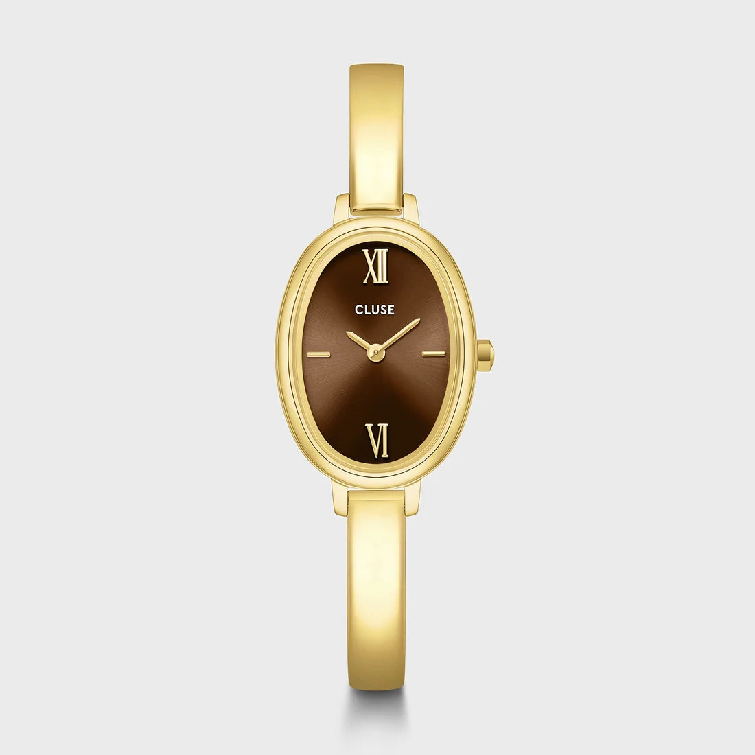 LOvale Watch Steel, Brown, Gold Colour