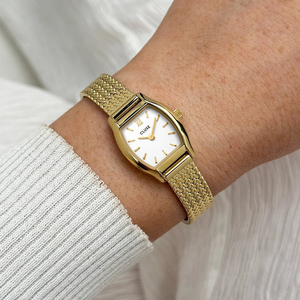 Tonnette Mini CW16501 – goudkleurig horloge met witte wijzerplaat