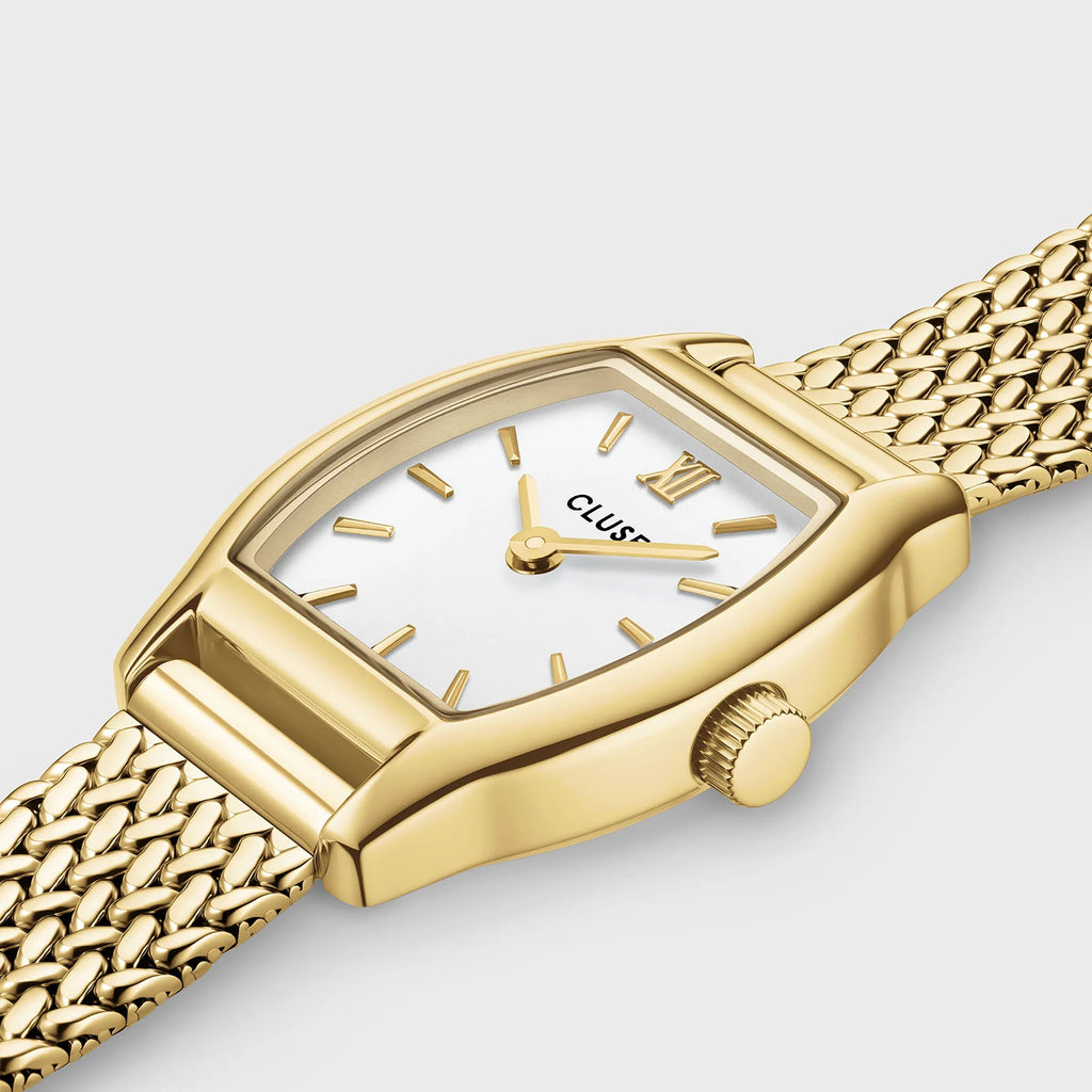 Tonnette Mini CW16501 – goudkleurig horloge met witte wijzerplaat