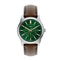 Fossil Pearson zilverkleurig herenhorloge met groene wijzerplaat FS6137