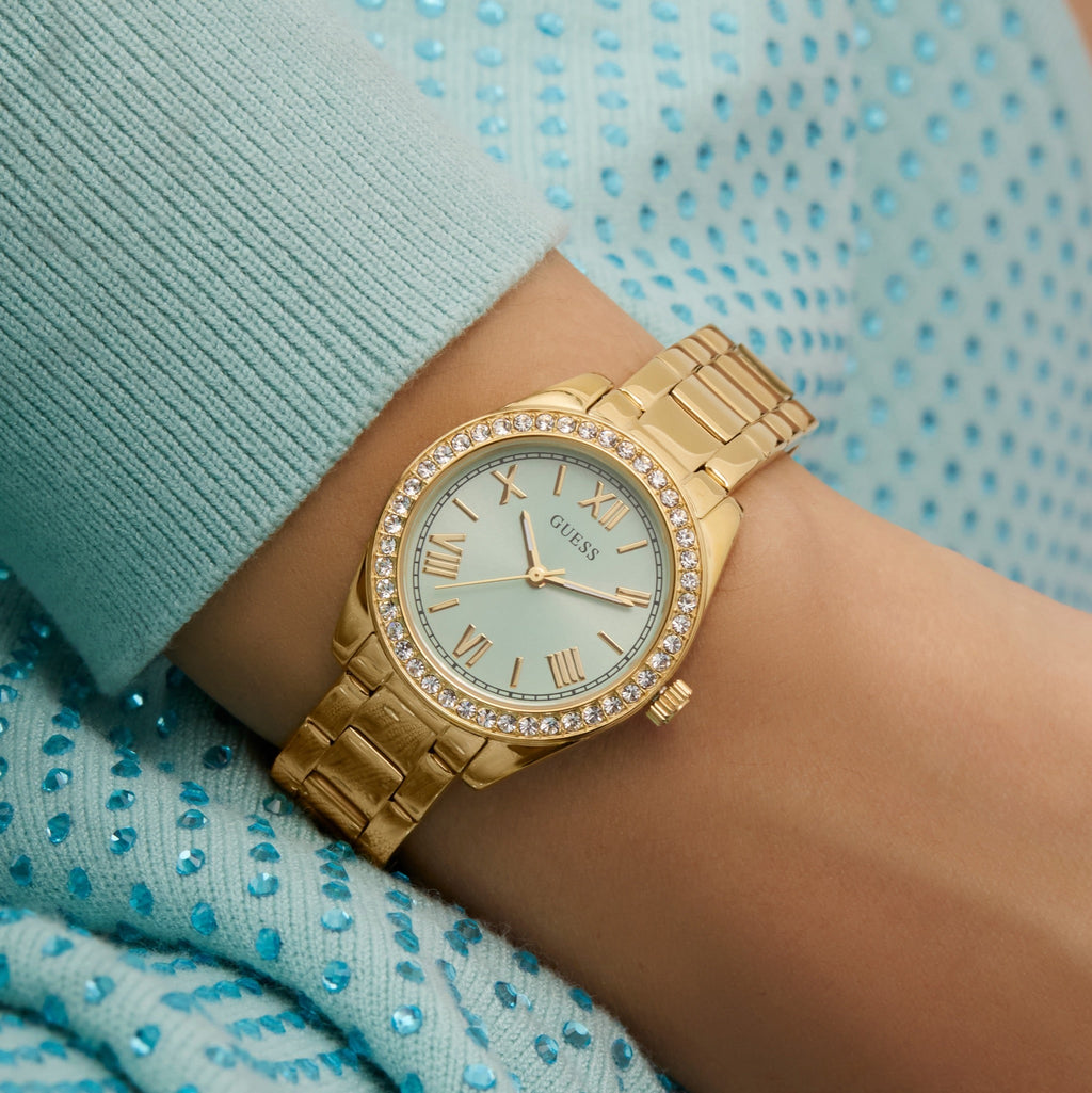 GUESS Mini Luna Goudkleurig Dames Horloge GW0841L5 lifestyle OA