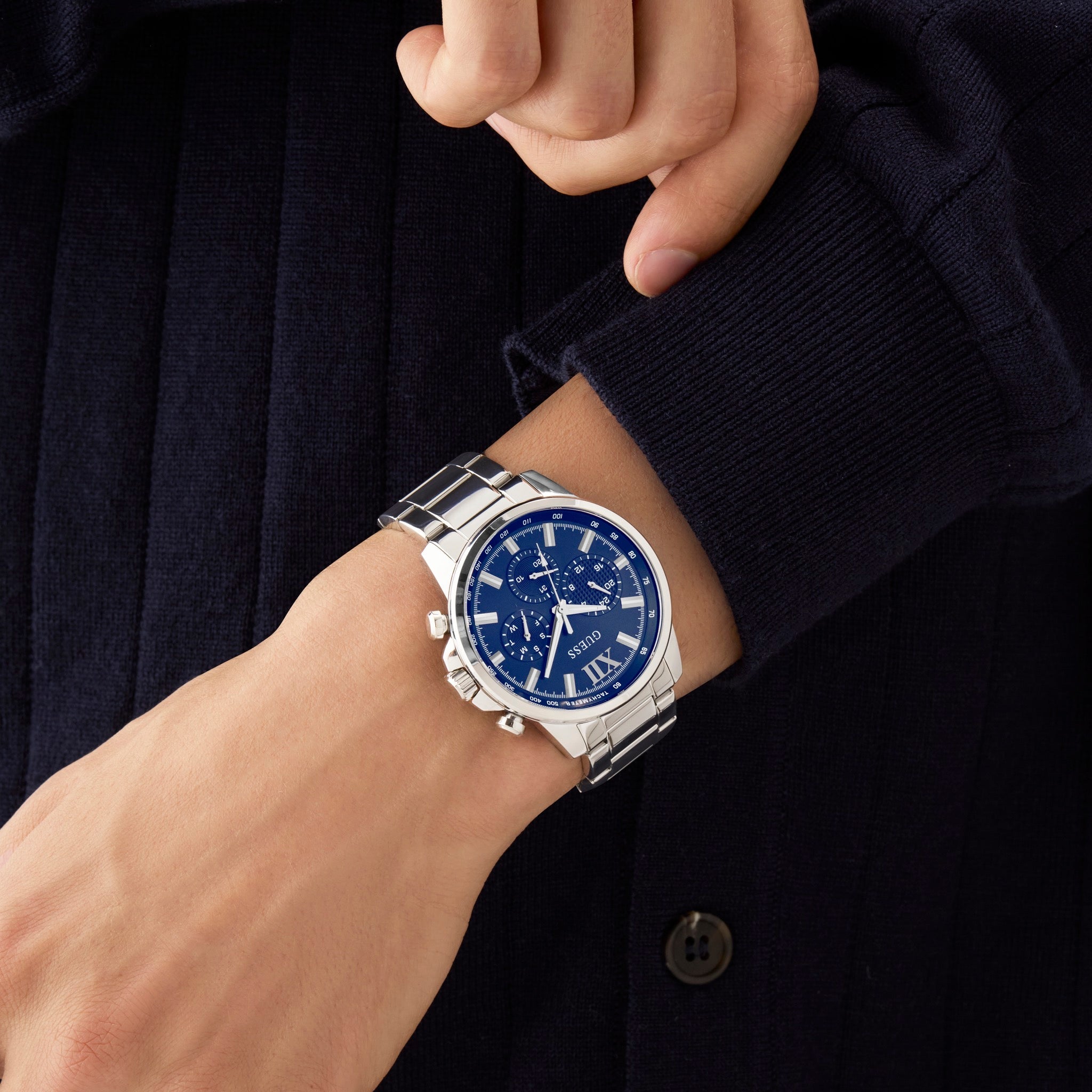 GUESS Walker Zilverkleurig Heren Horloge GW0900G4 lifestyle O