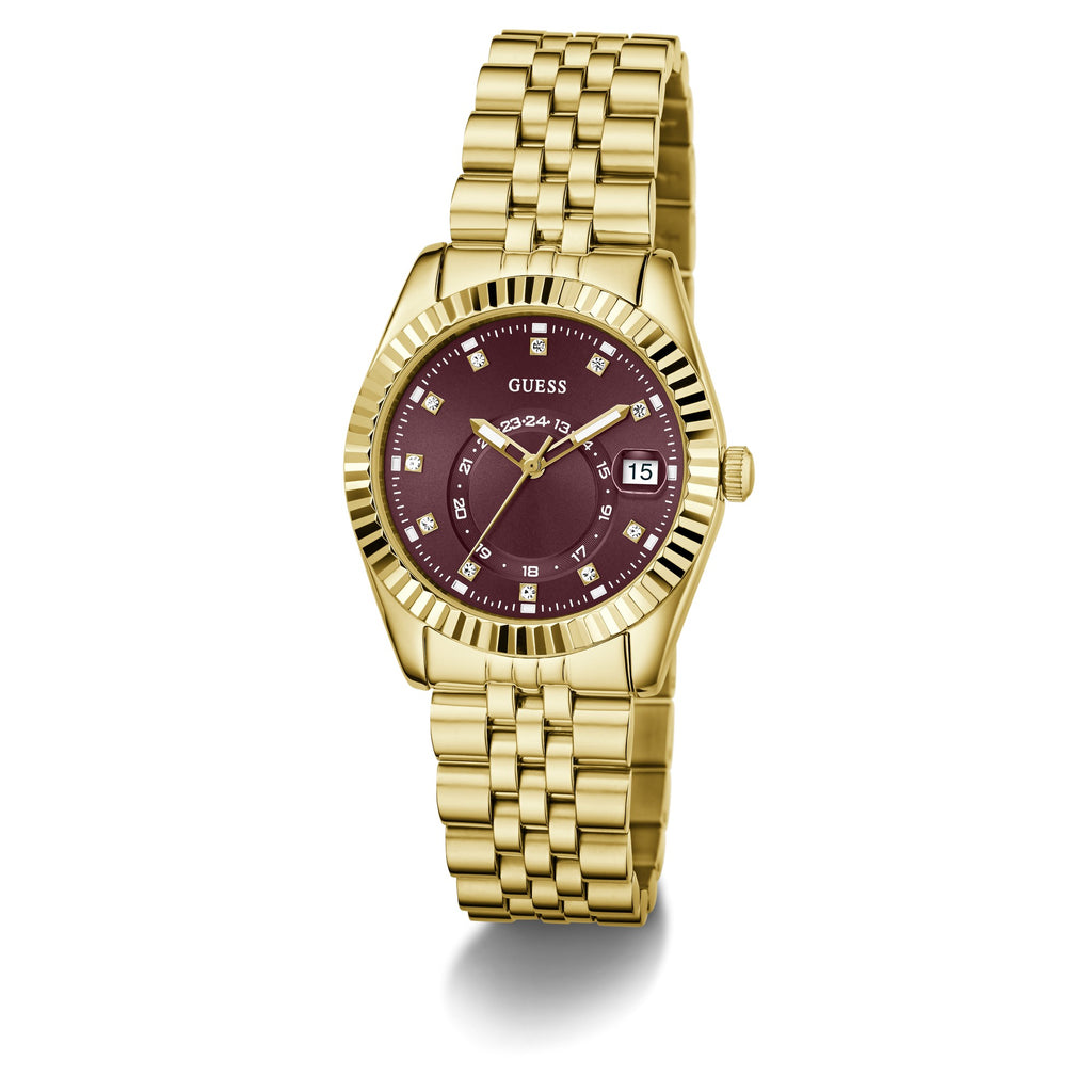 GUESS Jada goudkleurig dameshorloge GW0936L2 schuin aanzicht