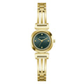 GUESS Bejeweled goudkleurig dameshorloge met groene wijzerplaat GW1083L7 voorzijde