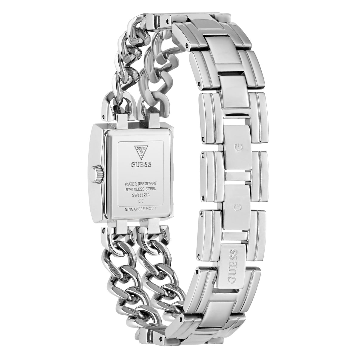 GUESS Micro Mod zilverkleurig dameshorloge GW1112L1 achterzijde