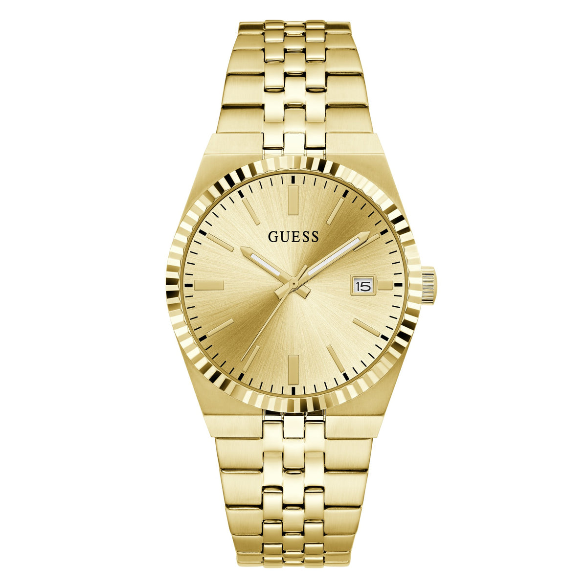 GUESS Dress goudkleurig herenhorloge GW1153G2 voorzijde
