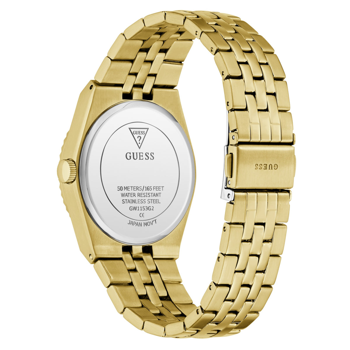 GUESS Dress goudkleurig herenhorloge GW1153G2 achterzijde
