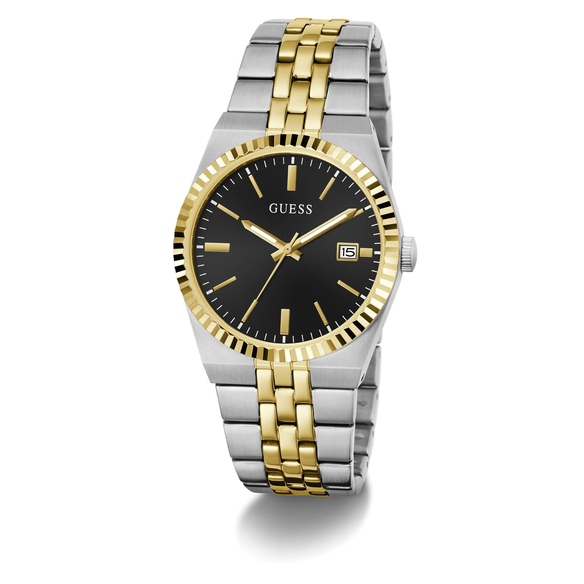 GUESS Vincent bicolor herenhorloge GW1153G7 schuin aanzicht