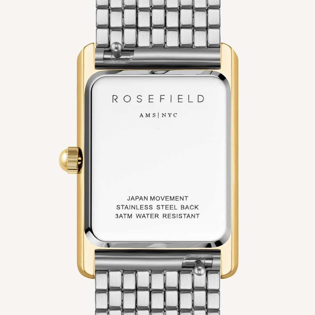 Rosefield Heirloom Duotone Goudkleurig Dames Horloge HWDSG-H03 achterkant