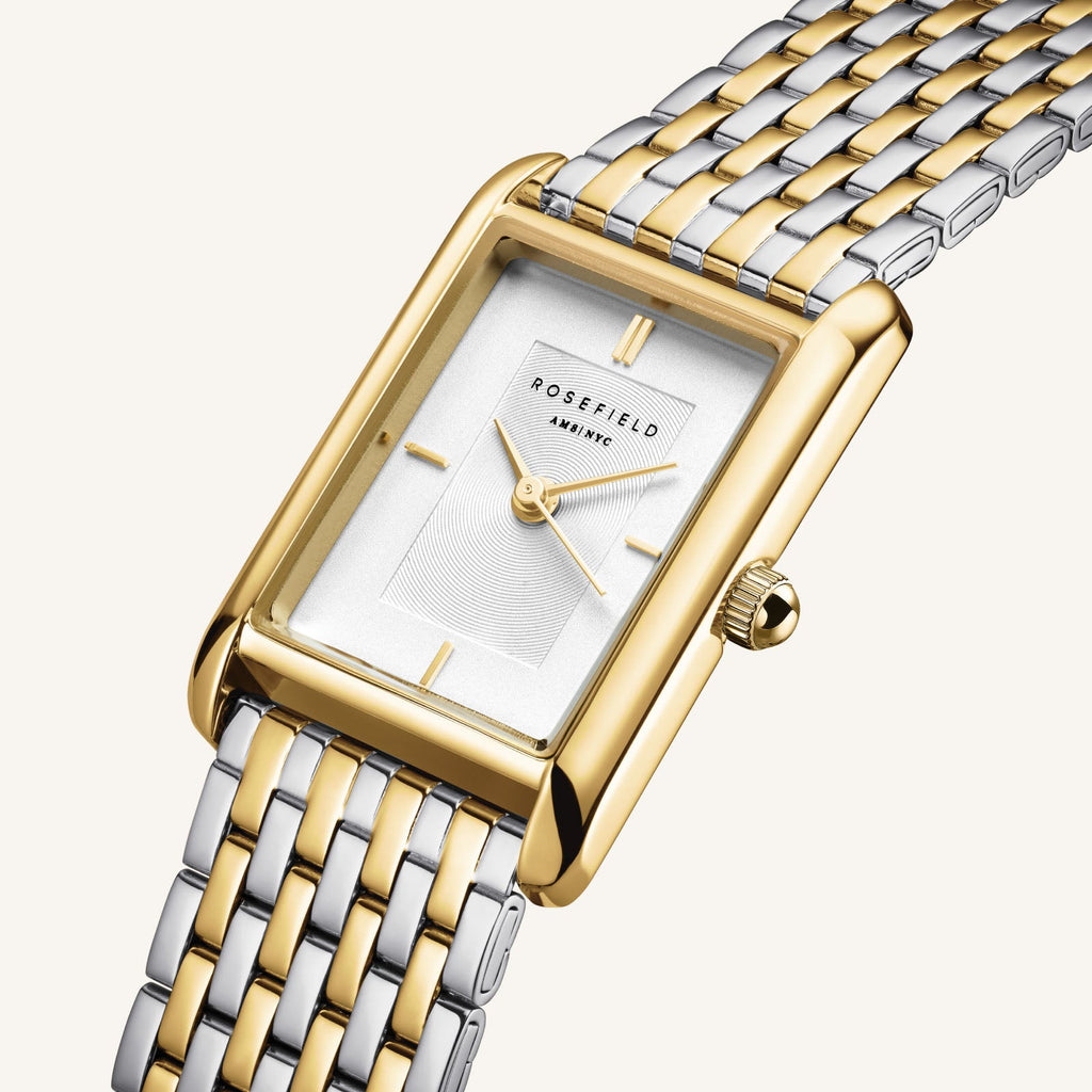 Rosefield Heirloom Duotone Goudkleurig Dames Horloge HWDSG-H03 wijzerplaat