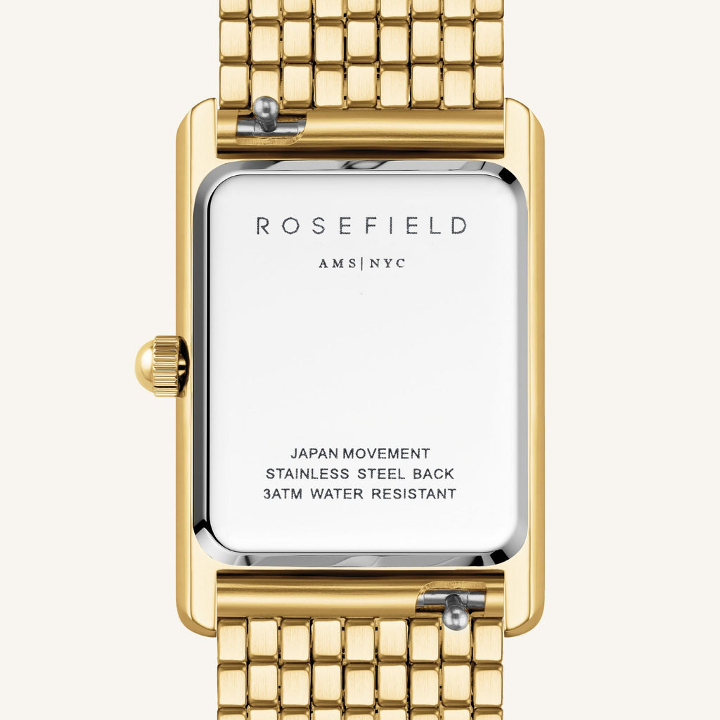 Rosefield Heirloom Goudkleurig Dames Horloge HWGSG-H01 achterkant