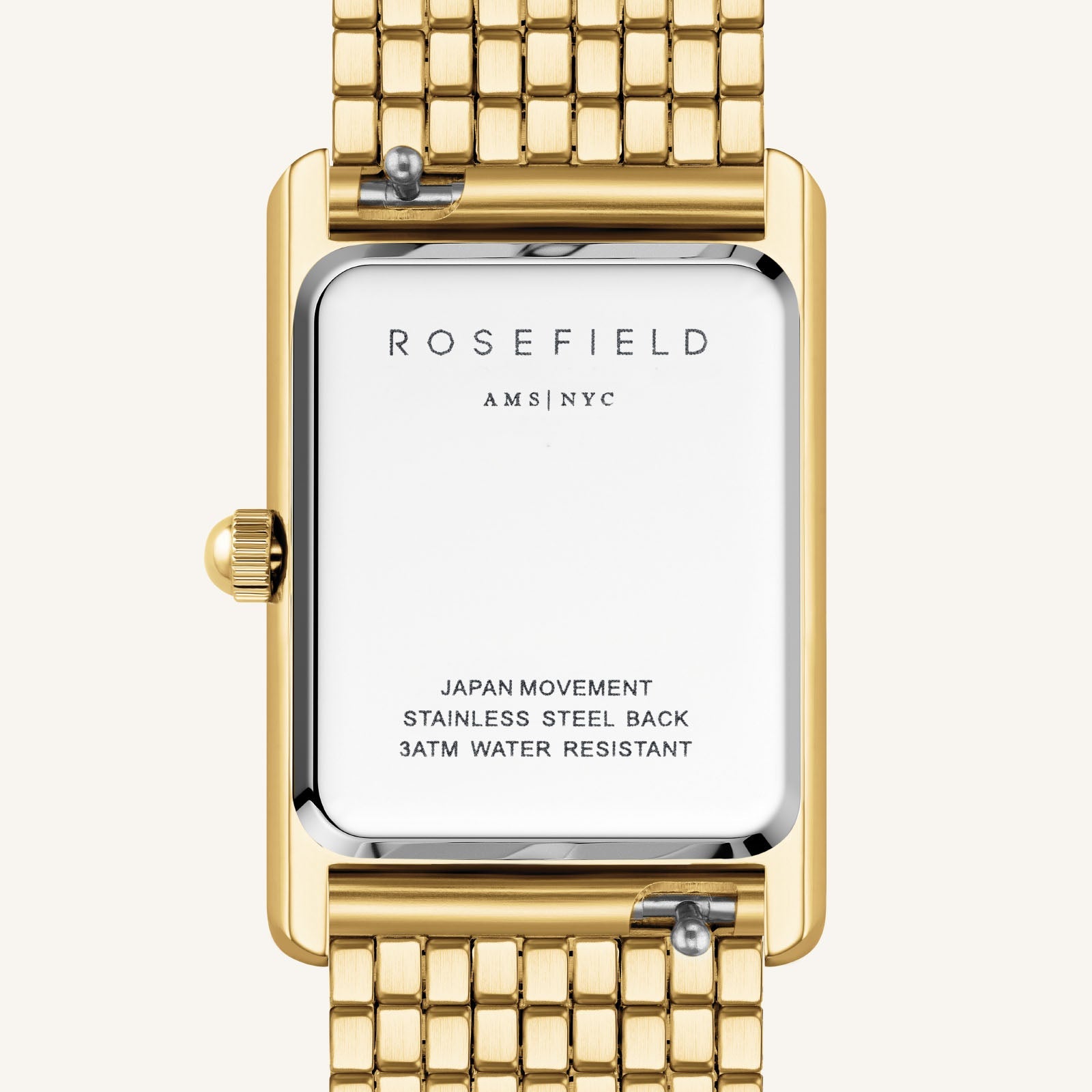Rosefield Heirloom Goudkleurig Dames Horloge HWGSG-H01 achterkant