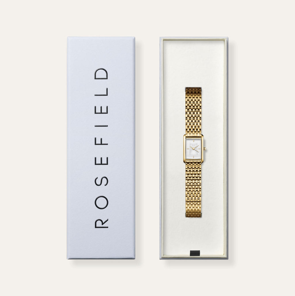 Rosefield Heirloom Goudkleurig Dames Horloge HWGSG-H01 verpakking