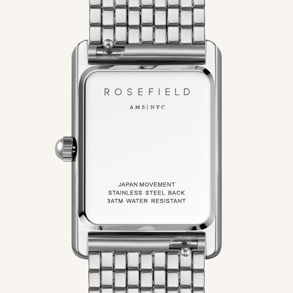 Rosefield Heirloom Zilverkleurig Dames Horloge HWSSS-H02 achterkant