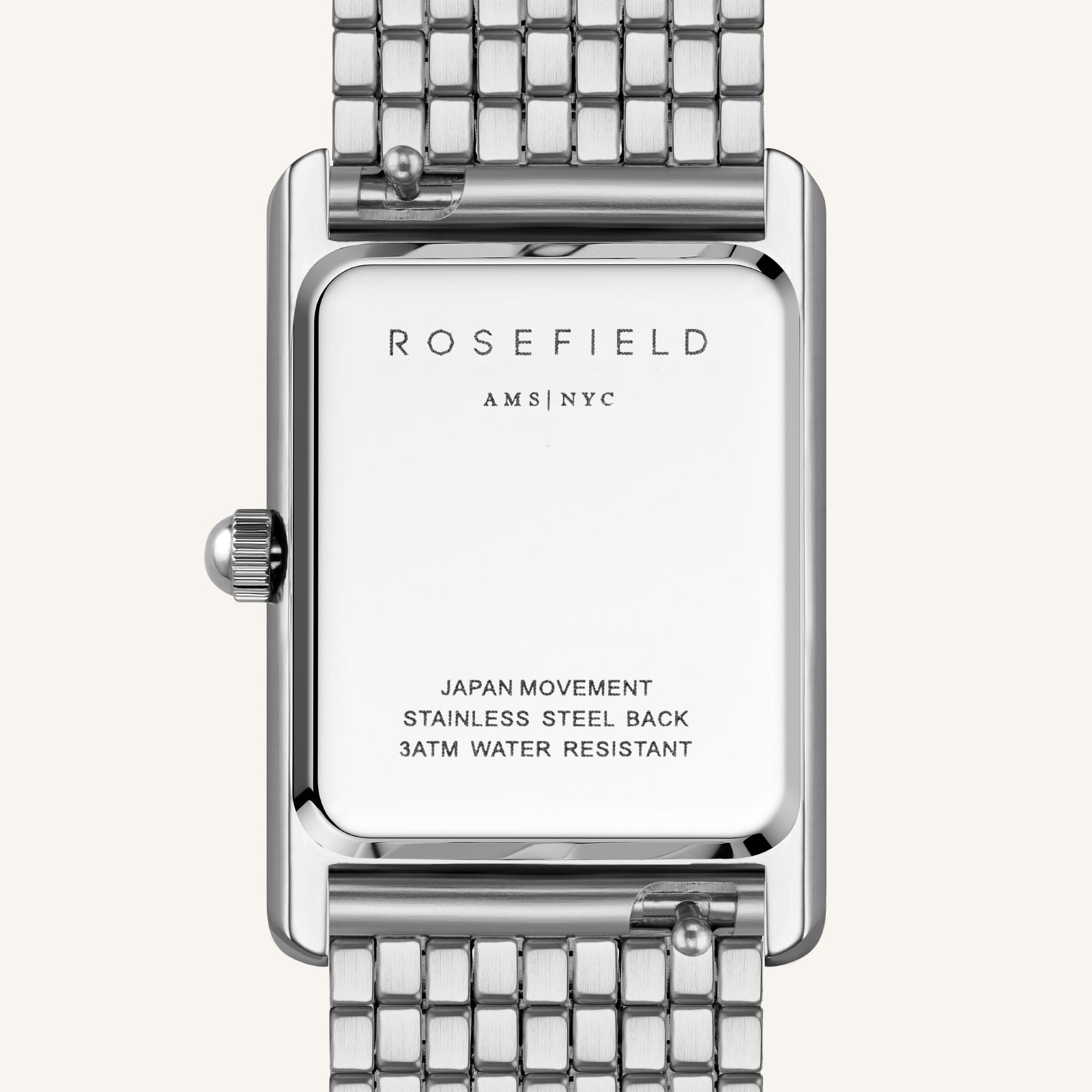 Rosefield Heirloom Zilverkleurig Dames Horloge HWSSS-H02 achterkant