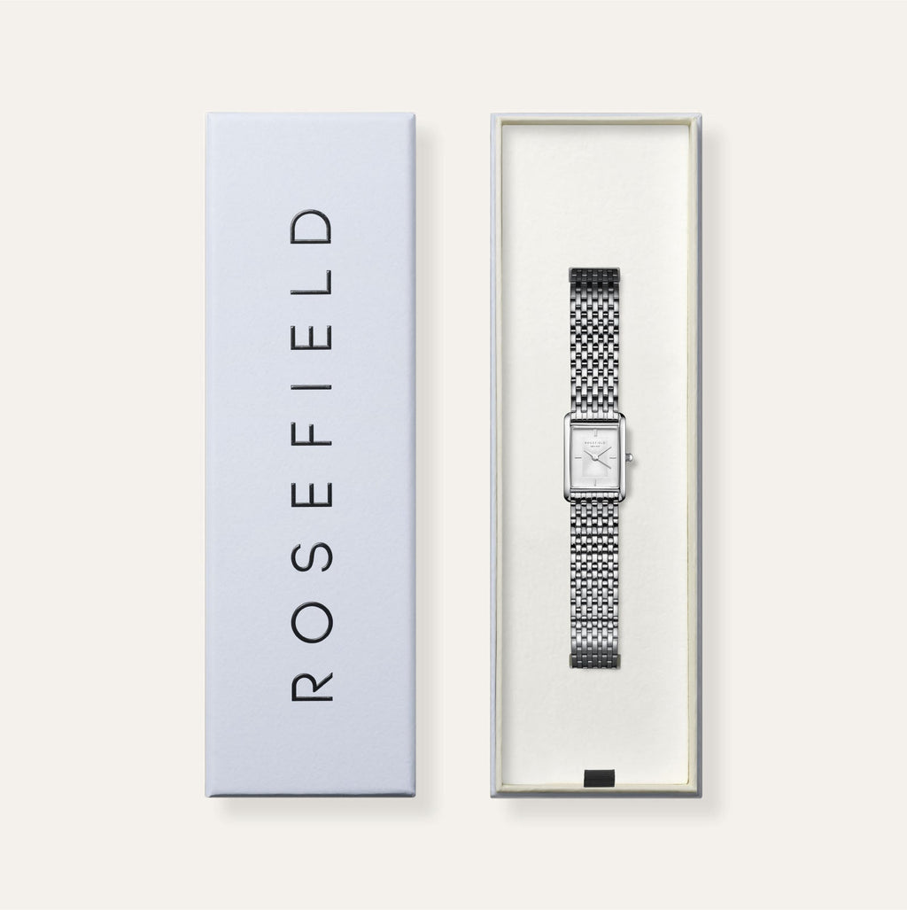 Rosefield Heirloom Zilverkleurig Dames Horloge HWSSS-H02 verpakking