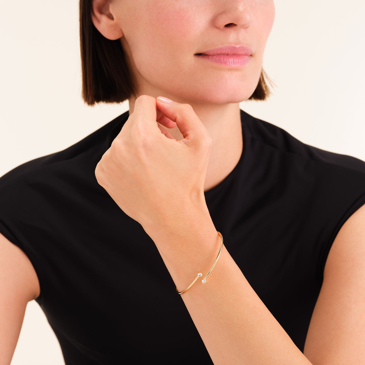 Rosefield Double Crystal goudkleurige armband JBDCG-J1213 detail