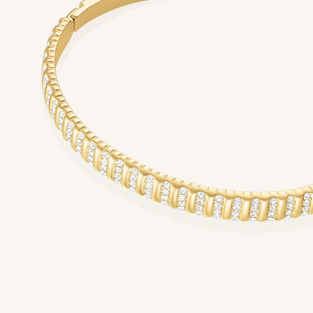 Striped Pave Bangle JBSBG-J1287