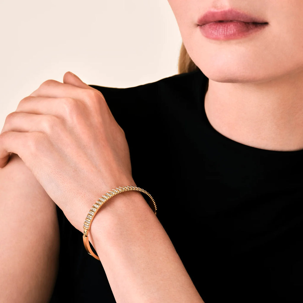 Striped Pave Bangle JBSBG-J1287