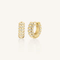 Rosefield Striped Texture Crystals Hoop Gold JESCG-J1280