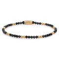 Rebel & Rose Black & Gold-coloured Glam Rocks armband 3 mm - goudkleurig en zwart