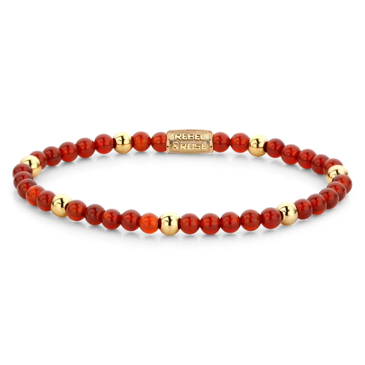 Rebel & Rose Amazing Grace armband 4 mm - rood en goudkleurig