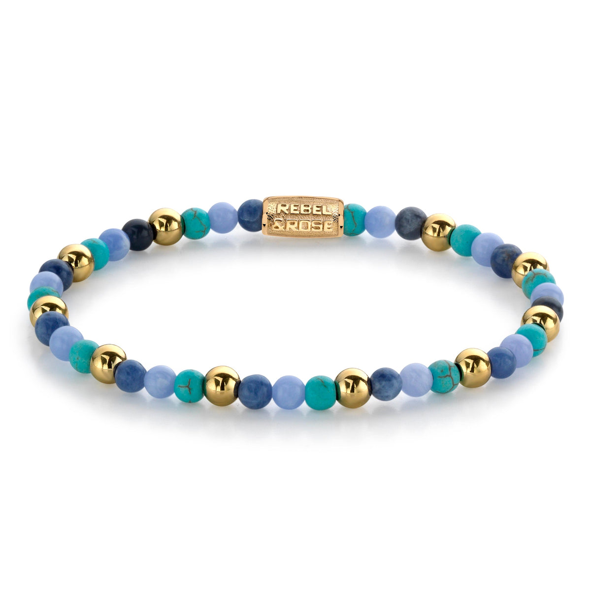 Rebel & Rose Winter Blues gold-coloured armband 4 mm - multicolor