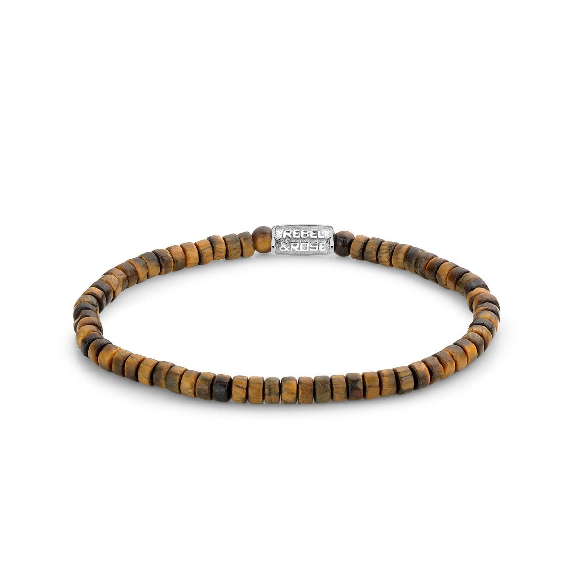 Rebel & Rose Slices - Tiger Lily armband 4 mm - bruin