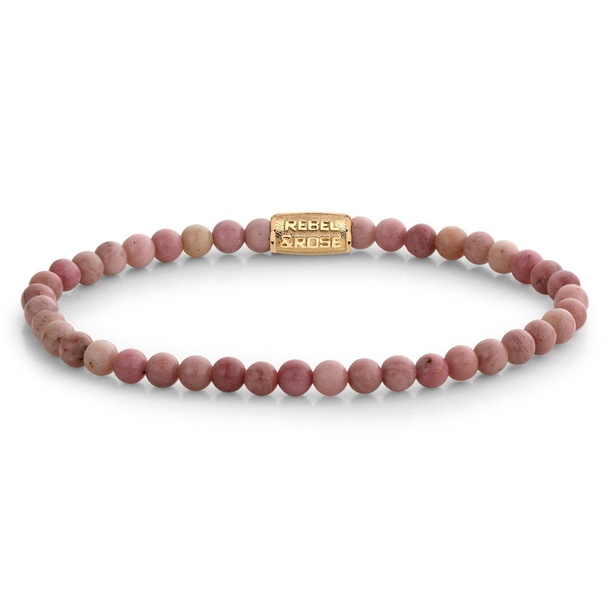 Rebel & Rose Rose Garden gold-coloured armband 4 mm - roze en paars