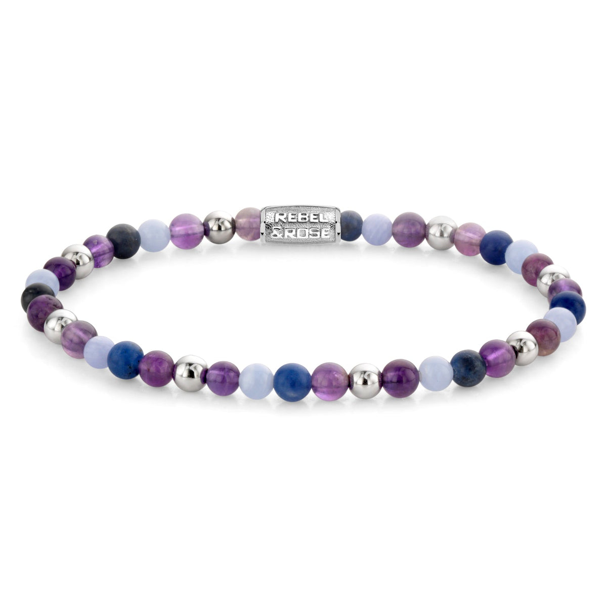 Rebel & Rose Are Violets Blue? silver-coloured armband 4 mm - multicolor