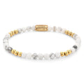 Rebel & Rose Gold-coloured & Virgin White armband 4 mm - wit en goudkleurig