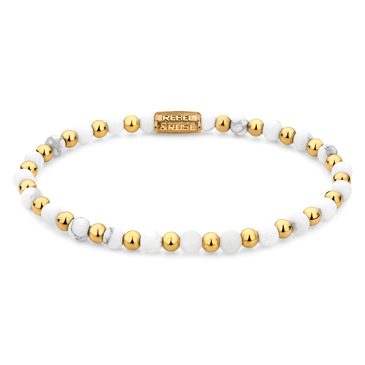 Rebel & Rose Mix Virgin White armband 4 mm - wit