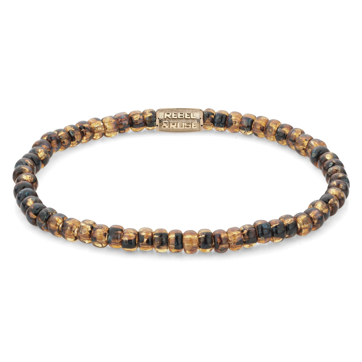 Rebel & Rose Glass Rocks Tiger Gold kralenarmband