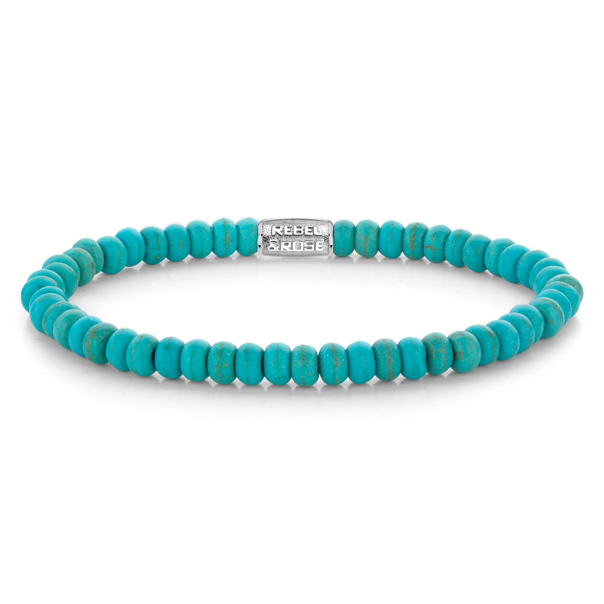 Rebel & Rose Turquoise Round Slices kralenarmband